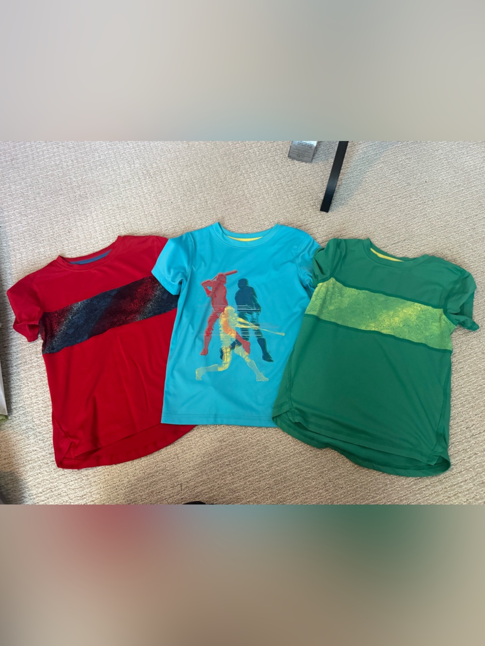 3 XS 4/5 Kids Short-Sleeve athletic Tee - Red, Blue, Green
